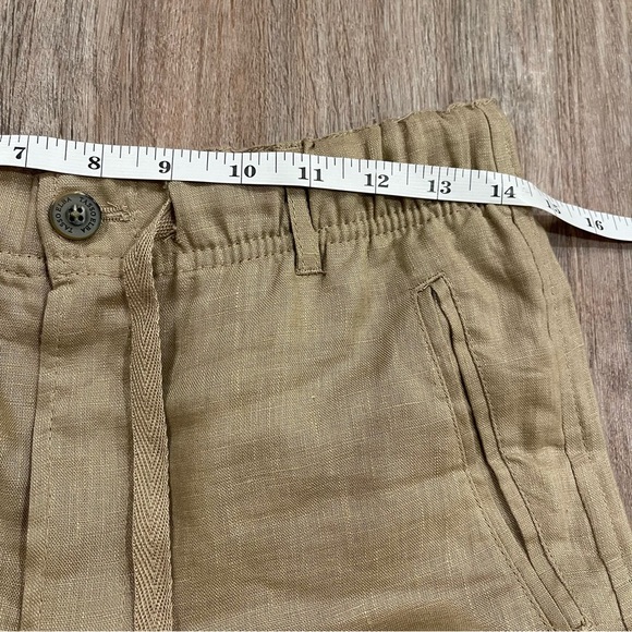 Tasso Elba Island Safari Tan 100% Linen Pants Women’s Small Drawstring Coastal - Picture 5 of 8
